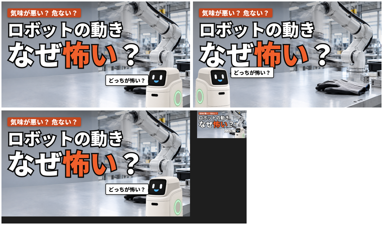 解説動画の作り方を2つ増やす ― 「試してみた回」の型と、画面の文字を大きくする大文字型で1本作った｜サムネイルは、コードで描いた背景をやめて ChatGPT の写真にした