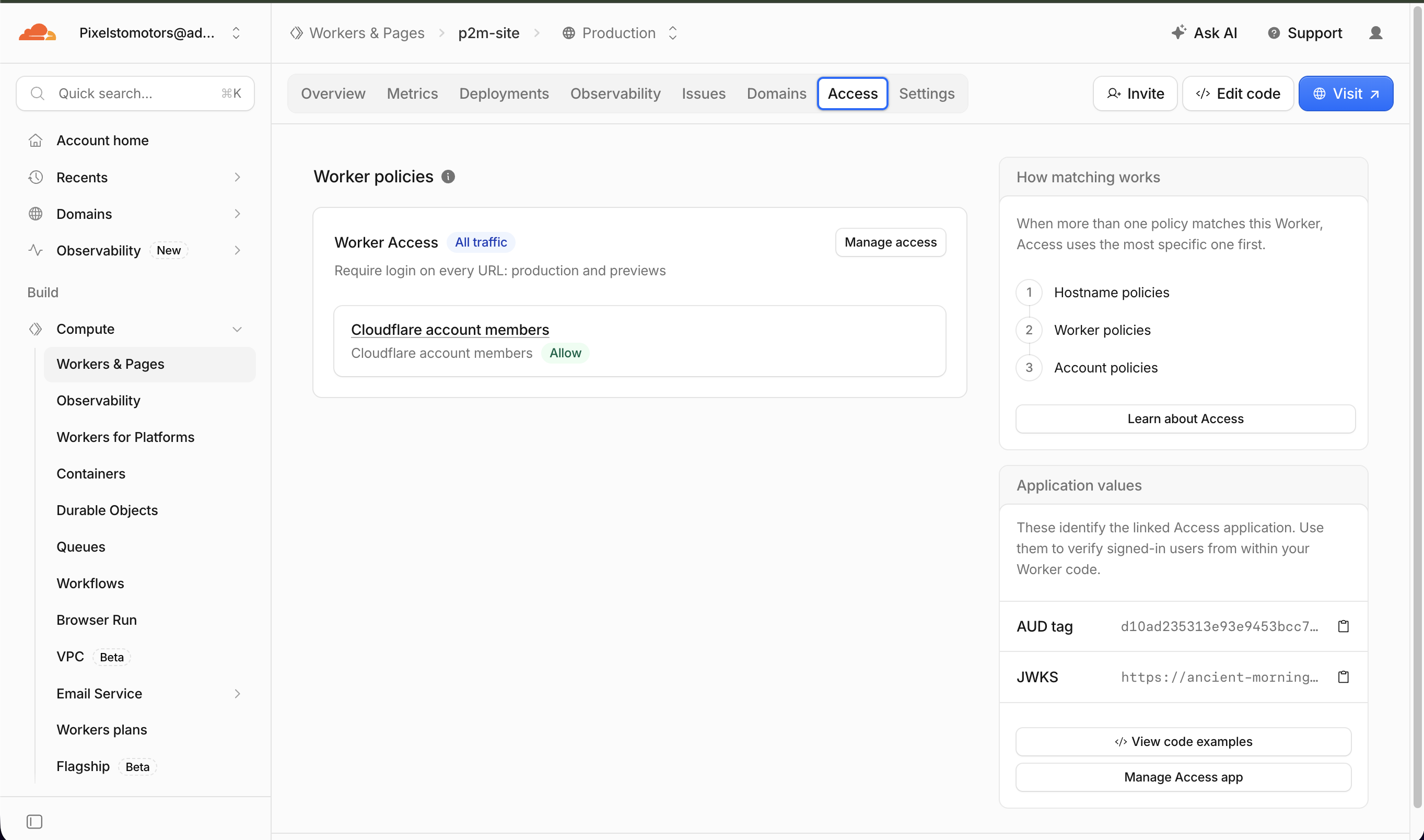 Studio を閉じて、旧 URL は Cloudflare で転送する ― 公開・通知メール・DNS 移行・LOG への改番を1日で|Access の範囲を「All traffic」から「Previews only」にして、pixelstomotors.com を公開した